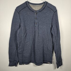 Eddie Bauer Men's Classic Fit Favorite Long-Sleeve Thermal Blue Henley Shirt M